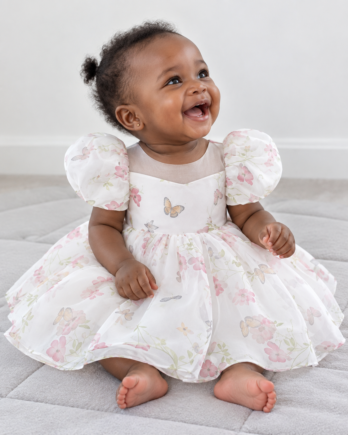 Détail de Robe Florale Papillon (6 mois à 3 ans)