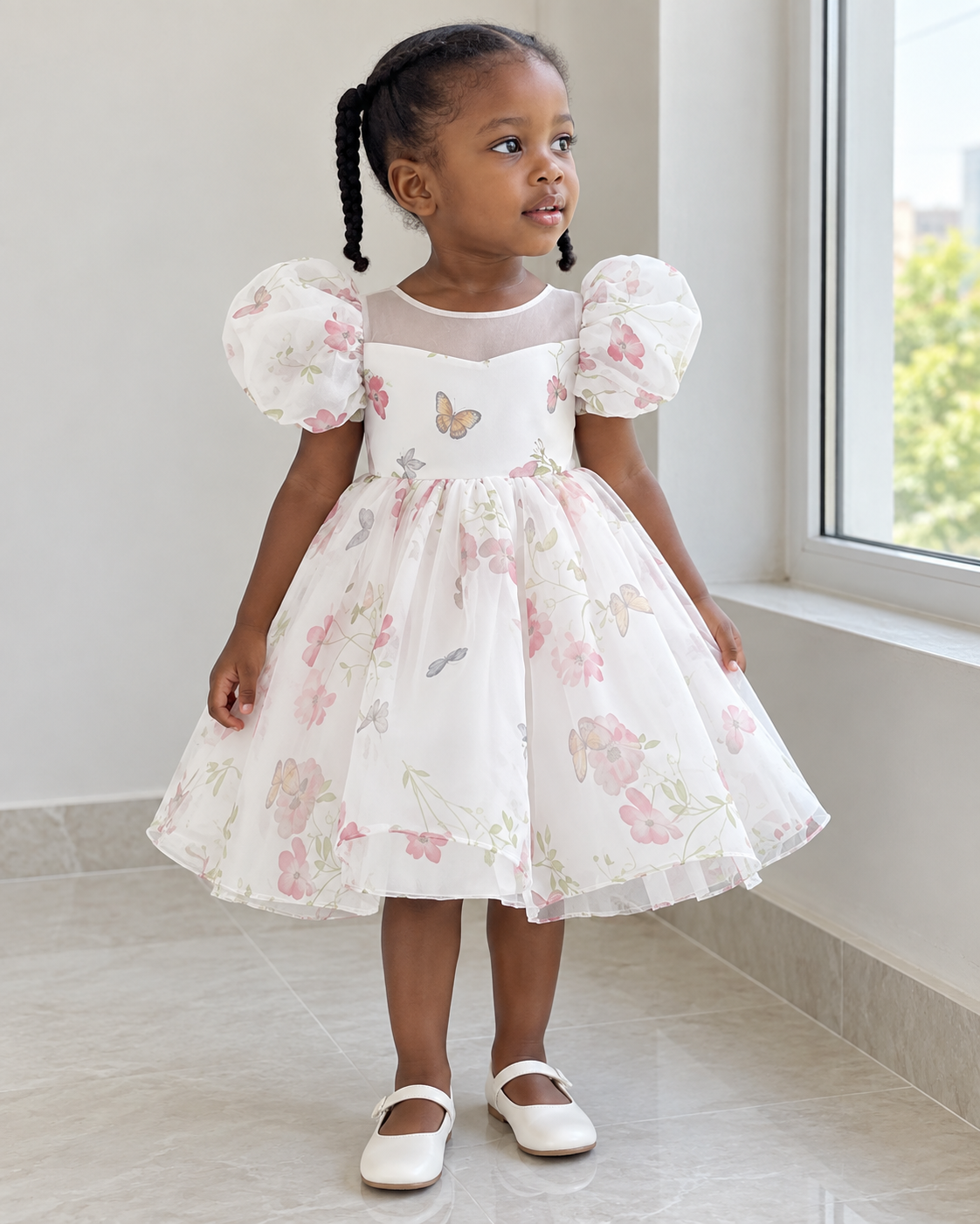 Finitions de Robe Florale Papillon (6 mois à 3 ans)
