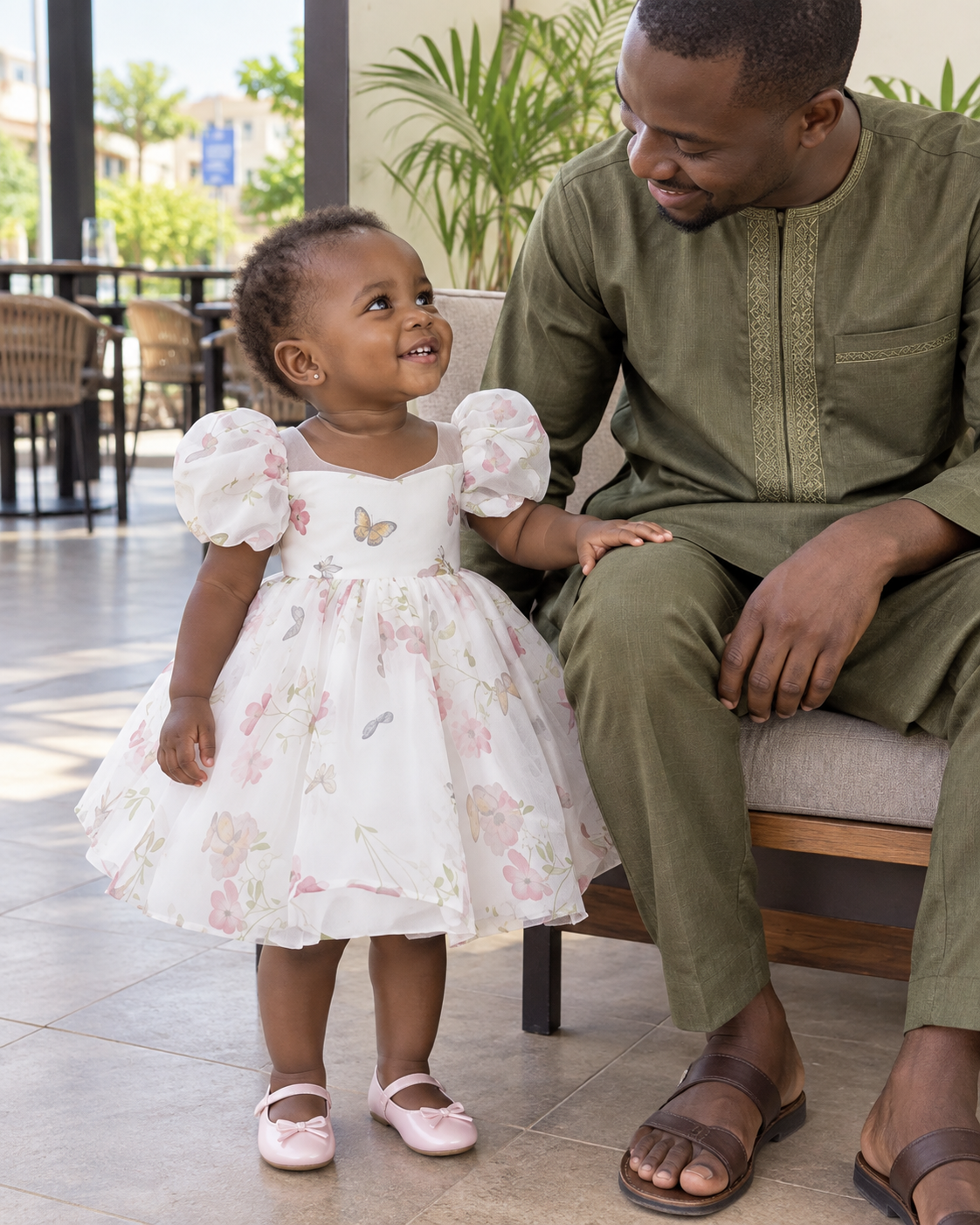 Vue complète de Robe Florale Papillon (6 mois à 3 ans)