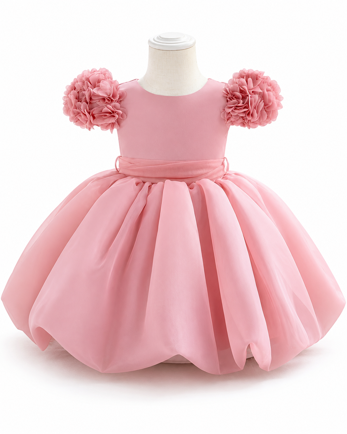 Robe Rose Fleurie – 6 mois à 3 ans