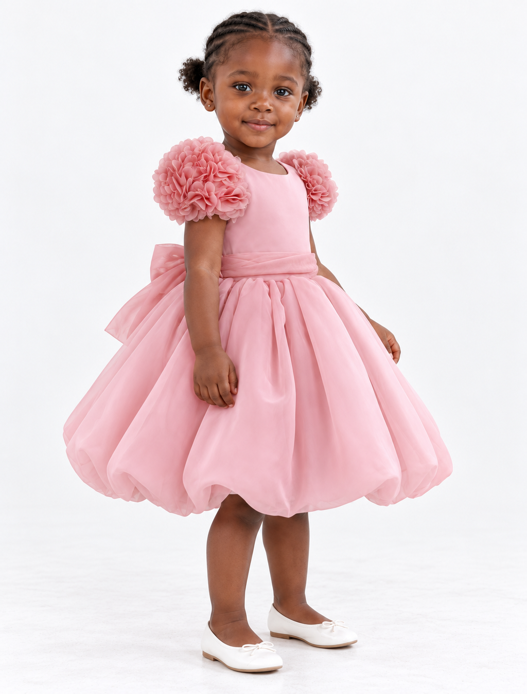 Robe Rose Fleurie – 6 mois à 3 ans