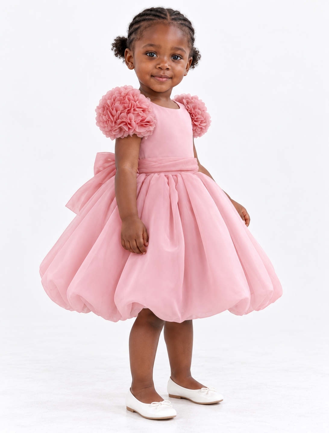 Robe Rose Fleurie – 6 mois à 3 ans