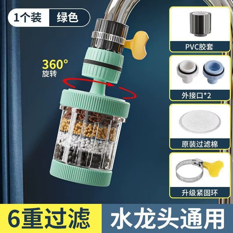 Filtre Purificateur d'Eau pour Robinet – Rotation 360° & Filtration 6 Couches