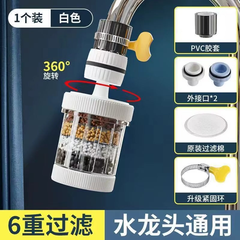 Filtre Purificateur d'Eau pour Robinet – Rotation 360° & Filtration 6 Couches