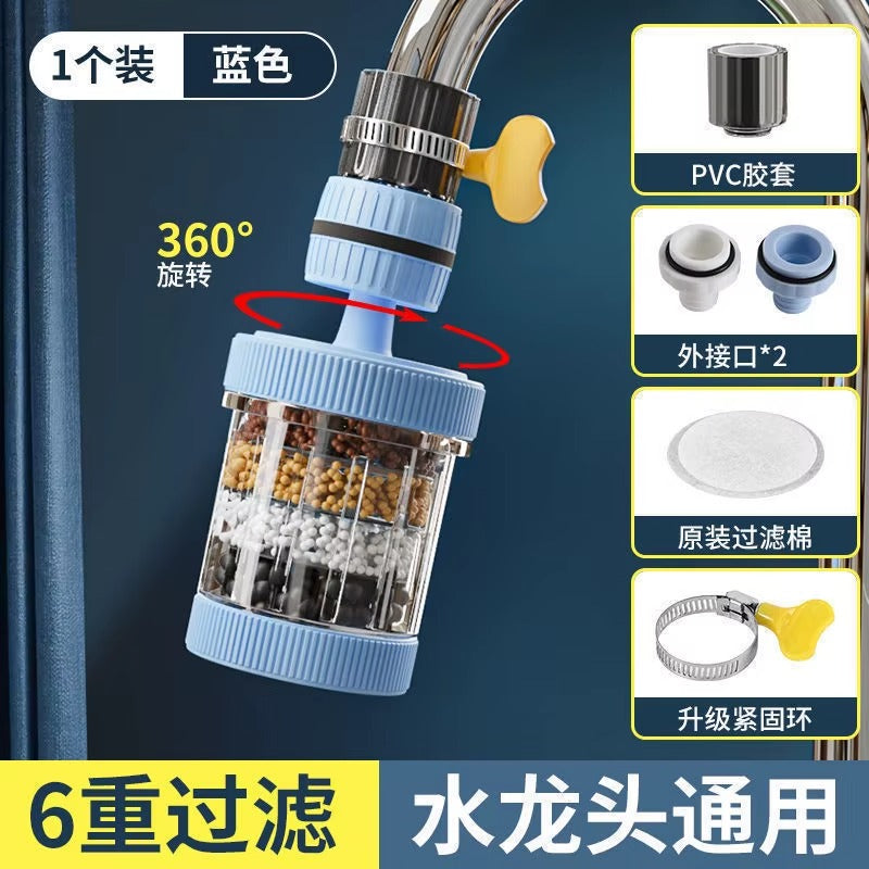 Filtre Purificateur d'Eau pour Robinet – Rotation 360° & Filtration 6 Couches